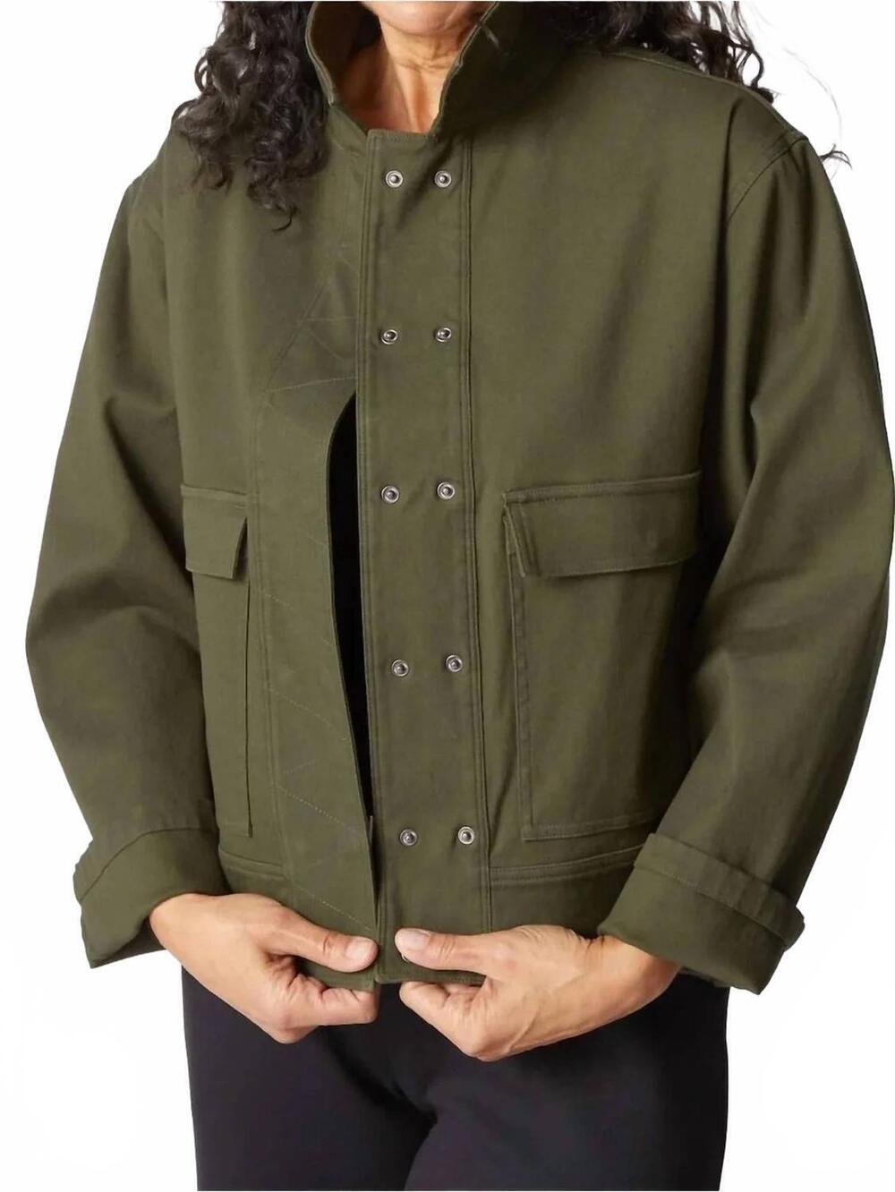 NEW HABITAT ultra stretch twill cargo jacket in forest